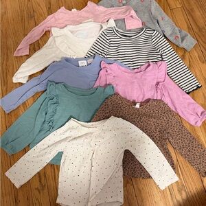 9pc Toddler Long Sleeve Tee Bundle 12–18M Cat & Jack Zara H&M Fall Winter Tops